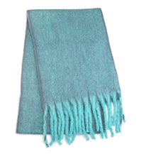 Load image into Gallery viewer, Chunky Aqua Tassel Scarf
