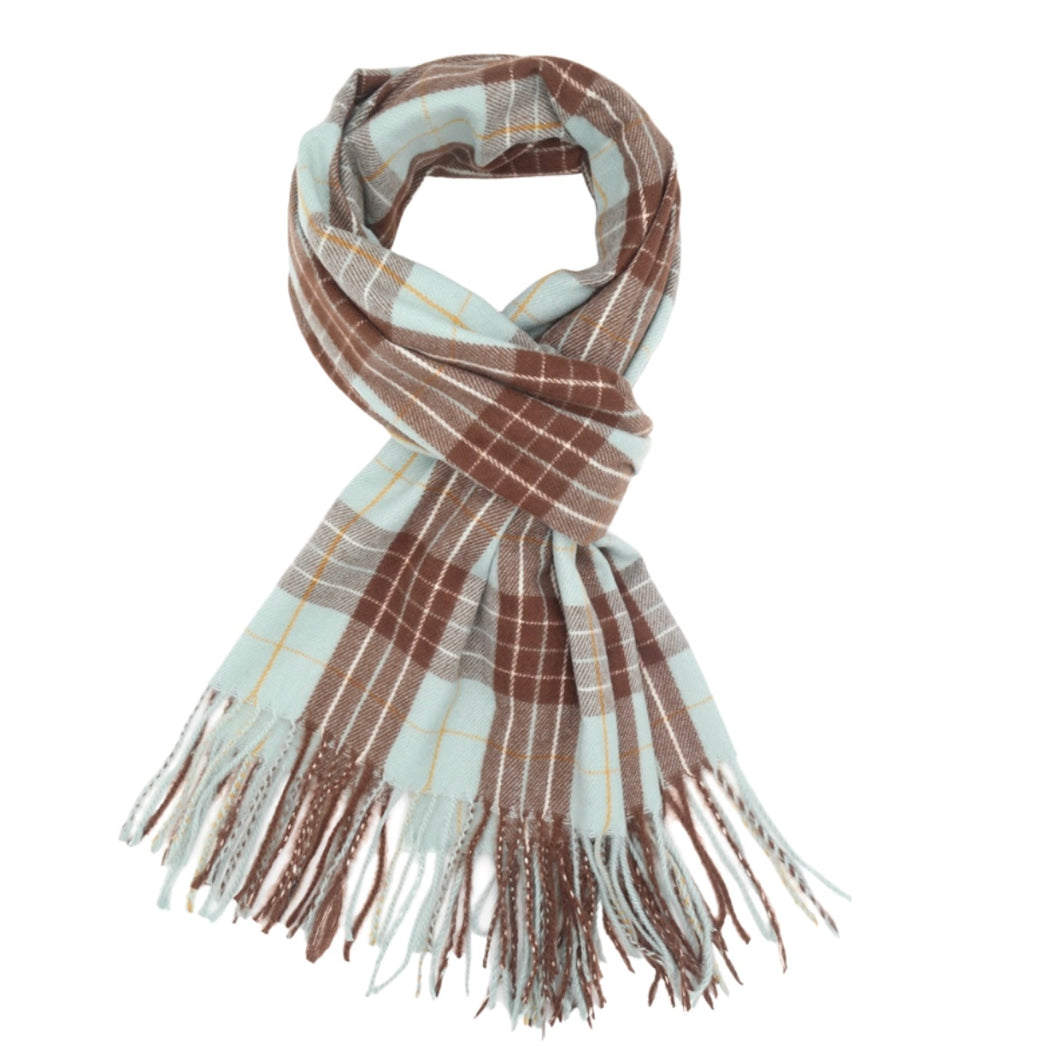 Tartan Scarf Duck Egg