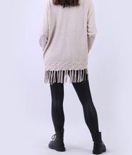 Load image into Gallery viewer, Fringed Hem Jumper Beige
